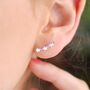 Tiny Sterling Silver Shooting Star Ear Climbers, thumbnail 2 of 7