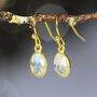 Moonstone Earrings In Gold, June Birthstone Gift, thumbnail 5 of 9