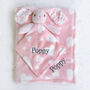 Personalised Bunny Hearts Comforter And Blanket Set, thumbnail 3 of 9