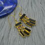 Raw Green Black Tourmaline Earrings: Silver Or Gold, thumbnail 1 of 7