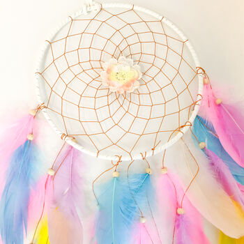 Baby Room Decor Pink Flower Dreamcatcher Wall Hanging, 5 of 5