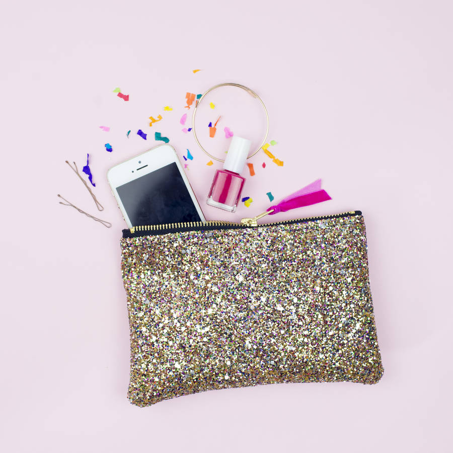 Glitter Party Zip Pouch By Pup Tart Handmade