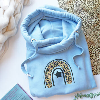 Cowl Neck Luxe Baby Blue Hoodie, 9 of 9