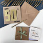 50th Black And Gold Birthday Card, thumbnail 3 of 6