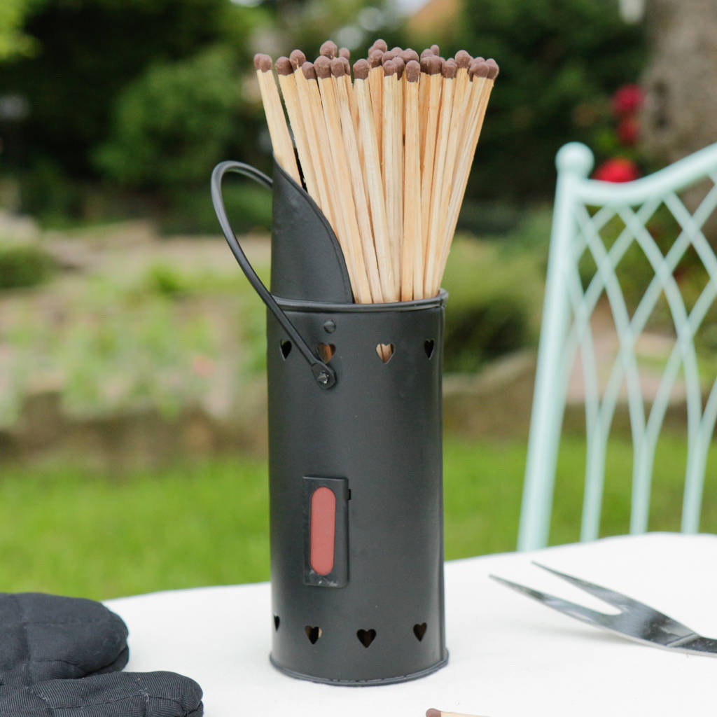 matte black fireside matches holder by dibor