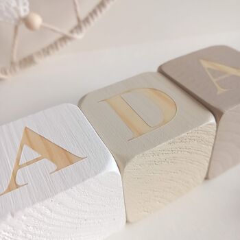 Baby Name Blocks, Personalised Baby Gift White, Cream, Beige, 3 of 8