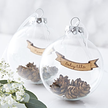 Personalised Banner Pine Cone Bauble, 3 of 4