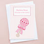 'Baby Girl Rattle' Personalised New Baby Card, thumbnail 3 of 3