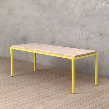 Itchen Ash Dining Table Neon Yellow Legs, 4 of 5
