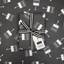 Luxury Black And White, Birthday Cake Wrapping Paper, thumbnail 5 of 5
