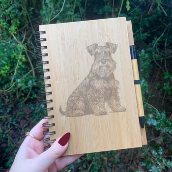 Personalised Schnauzer Dog Engraved Notebook, 3 of 5