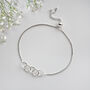 50th Birthday Linked Rings Sliding Silver Bracelet, thumbnail 1 of 9