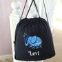 Personalised Elephant Drawstring Pe Kit Bag, thumbnail 1 of 5