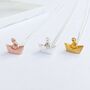 Sterling Silver Origami Boat Necklace, thumbnail 6 of 7