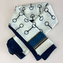 Navy Equestrian Chain Print Silky Scarf, thumbnail 2 of 4