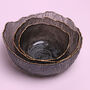 G Decor Calypso Grey Gold Rim Glass Bowls Serving Bowls, thumbnail 2 of 7