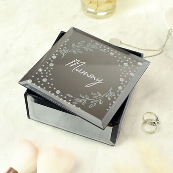 Personalised Botanical Diamante Mirrored Trinket Box, 2 of 5