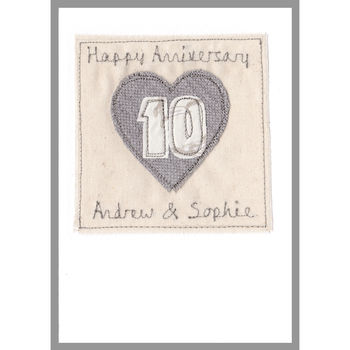 Personalised 10th Tin Wedding Anniversary Card, 7 of 12