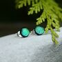 Emerald Green Fused Glass Sterling Silver Stud Earrings, thumbnail 5 of 12