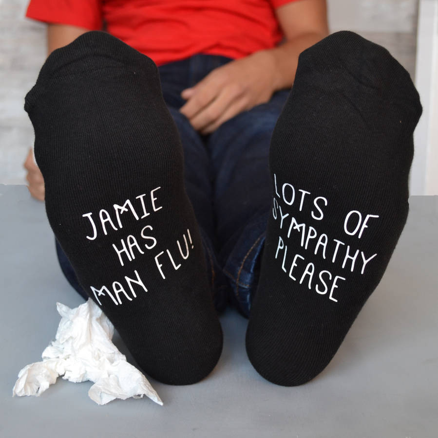 Man Flu Sympathy Personalised Socks By Solesmith | notonthehighstreet.com