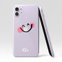 Personalised Pink Smiley Name Clear Phone Case, thumbnail 3 of 5