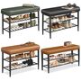 Shoe Bench Synthetic Leather Shoe Rack Bench Entryway, thumbnail 8 of 8