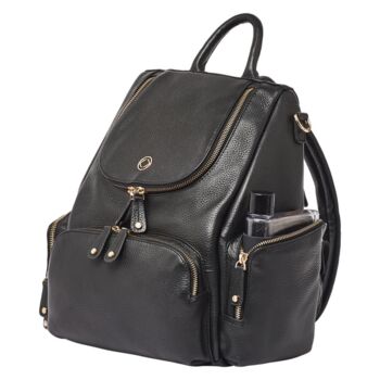 Amber Midi Black Pebble Leather Backpack, 4 of 11