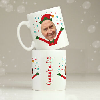 Personalised Photo Christmas Elf Mug, 5 of 7