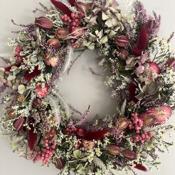 Autumnal Cottage Style Dried Flower Wreath, 6 of 12
