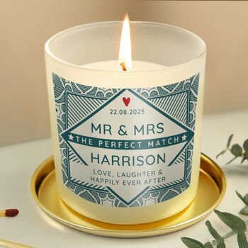 Personalised The Perfect Match Valentine Scented Jar Candle, 3 of 4