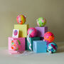 Neon Pink, Purple And Aqua Hand Painted Ceramic Bauble, thumbnail 5 of 5