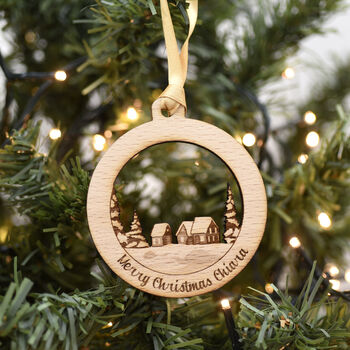 Personalised Christmas Town Hanging Decoration By Hoobynoo