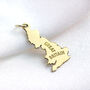 Personalised 9ct Gold Any Country Map Charm, thumbnail 5 of 9