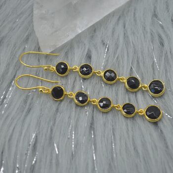 Black Tourmaline Earrings: October Birthstone, 3 of 4