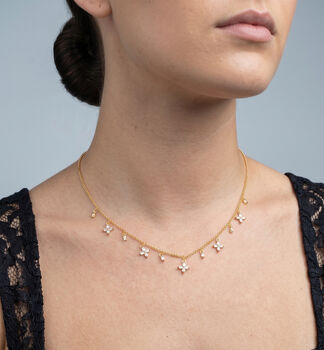 Kinmokusei 18 K Gold Plated Floral Necklace, 2 of 5