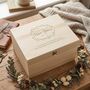 Personalised Wooden Engraved Wreath Keepsake Memory Box, thumbnail 2 of 9