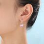 Alexandrite Purple Pink Cz Heart Drop Dangle Earrings, thumbnail 1 of 9