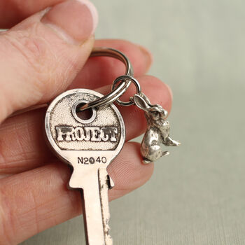 Silver Tiny Rabbit Hare Keyring, 2 of 6