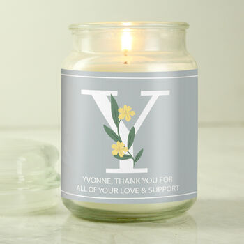 Floral Initial French Vanilla Jar Candle, 2 of 5