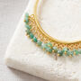 Emerald Beaded Gold Plated Silver Hoops, thumbnail 7 of 12