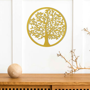 Round Wooden Tree Of Life Timeless Wall Art Decor, 7 of 12