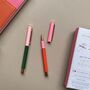 Colour Block Pens Red Orange And Emerald Set Of Two, thumbnail 2 of 2