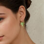 Olive Green Ivy Leaf Earrings, thumbnail 2 of 8