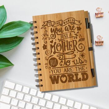 Mother You Are The World Bamboo Notebook, 3 of 6