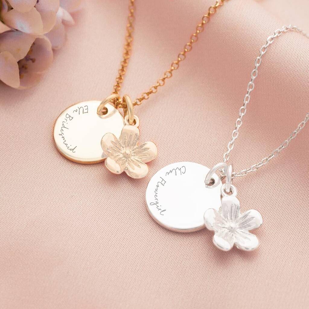 Sterling Silver Flower And Disc Personalised Necklace, 1 of 12