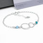 New Mum Bracelet, Linked Circles And Birthstones Sterling Silver, thumbnail 2 of 4