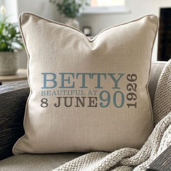 Personalised 90th Birthday Cushion, 6 of 10