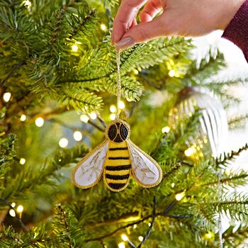 Beaded Bee Christmas Decoration, 5 of 7
