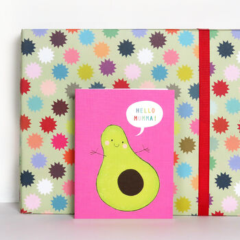 Mini Avocado Hello Mumma Card, 4 of 4