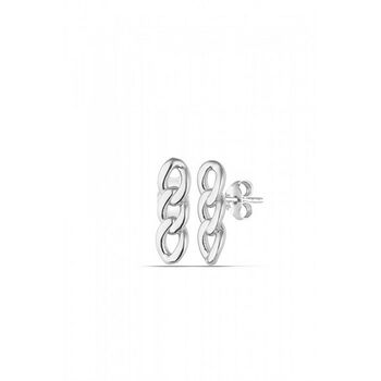 Chain Stud Earring In Sterling Silver And Gold Vermeil, 3 of 8